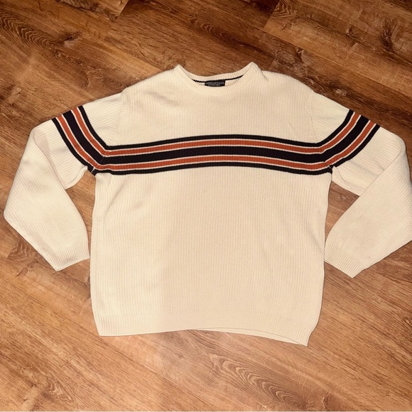 VTG Y2K American Eagle Outfitters Men's L Striped Knit Sweater Ribbed Pullover - Picture 2 of 13